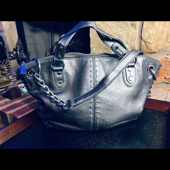 SOLD -  Michael Kors Metallic Silver Tote - EUC - Picture 1 of 10